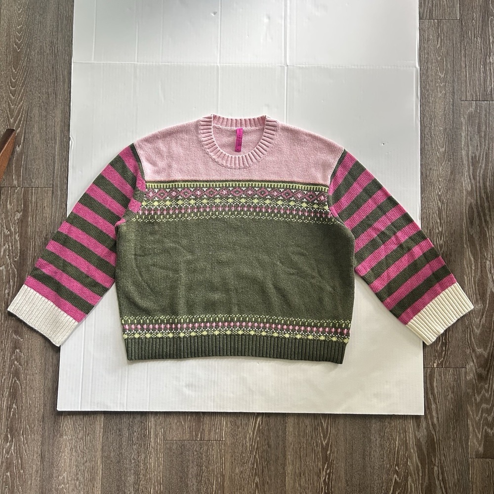 Zaket & Plover Fairisle Jumper Striped Knit Sweater Eclectic Cottagecore